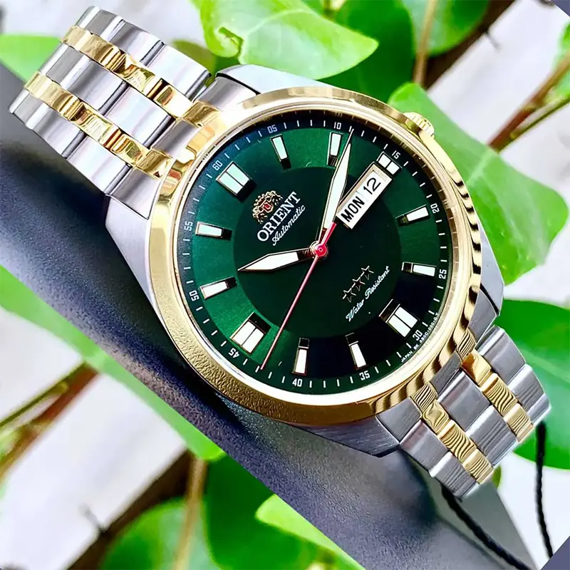 Orient Three Star Seo Automatic Green Dial Men's Watch- SAB0C008F8-B